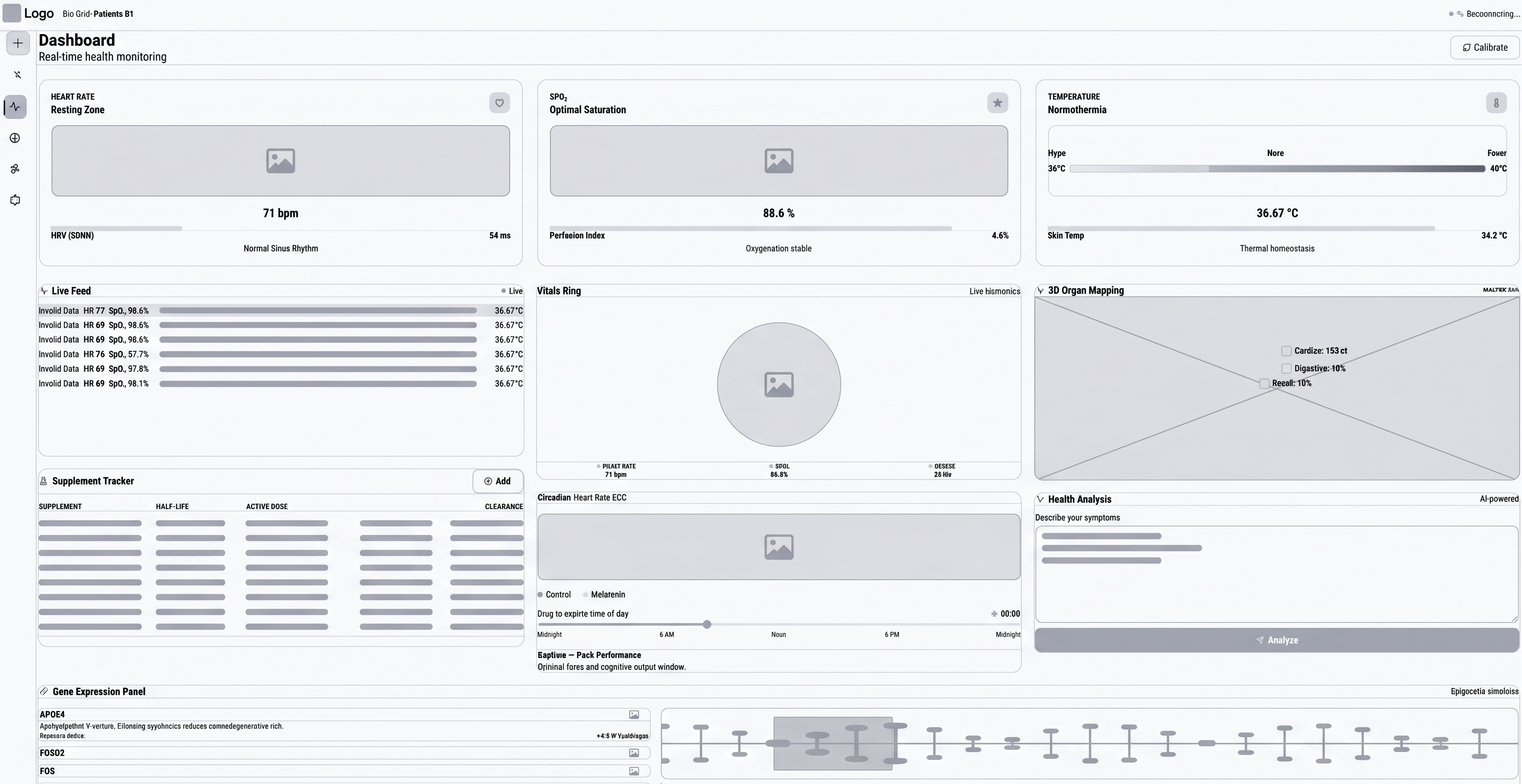 BioGrid Clinical Wireframe Schematic